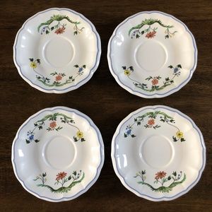 Oiseaux de Paradis Saucers Plates Gien France Lot